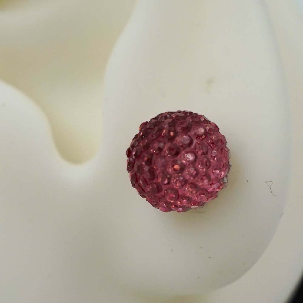 red puff studs