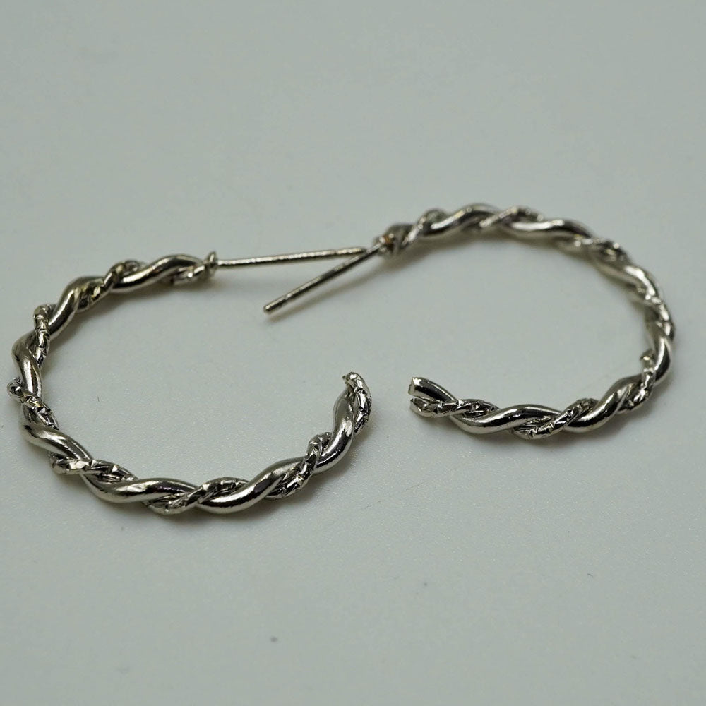 silver twisted hoops