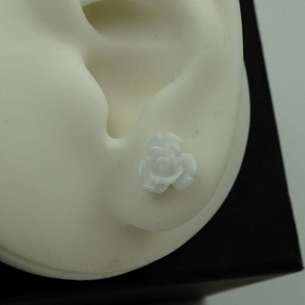 white flower studs