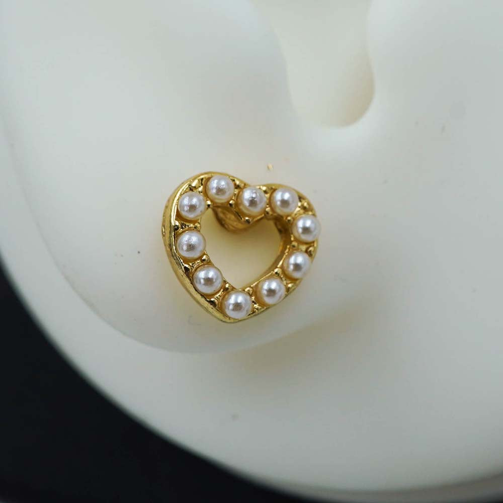 hollow heart studs