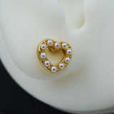 hollow heart studs