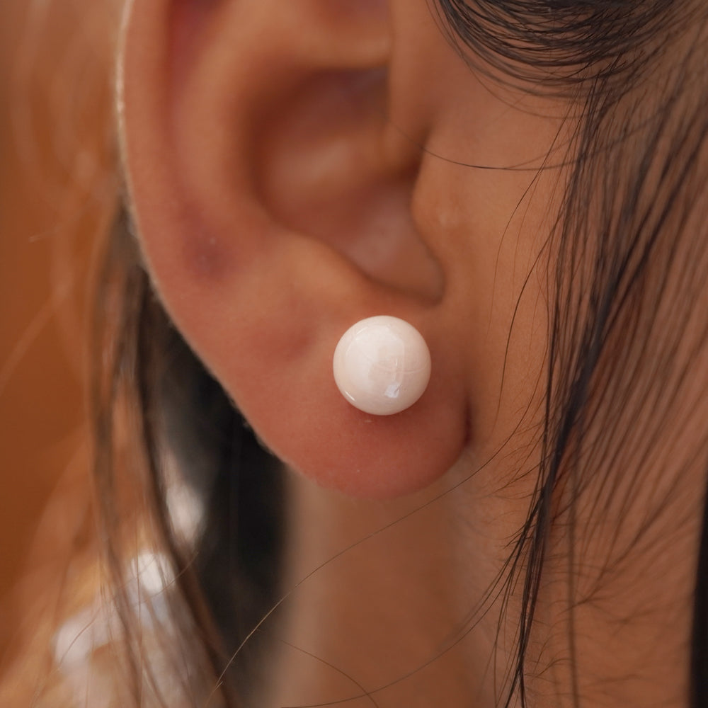 pink pearl studs