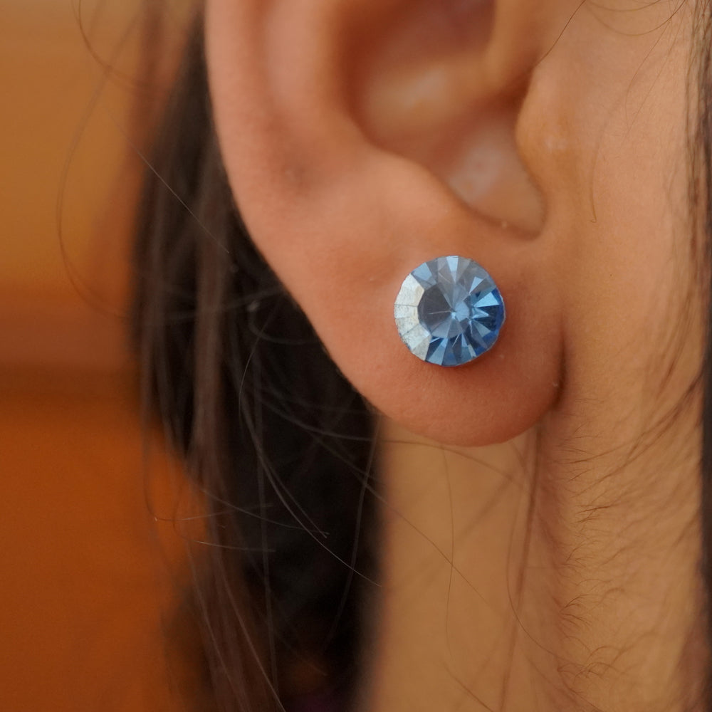blue zircon studs