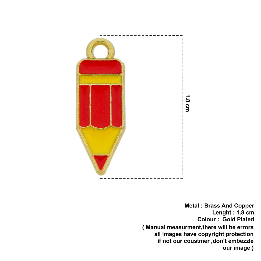 red and yellow pencil charm