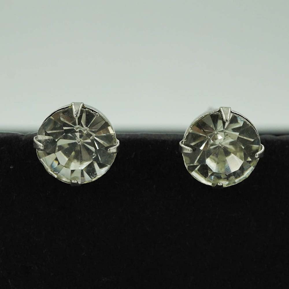 silver zircon studs
