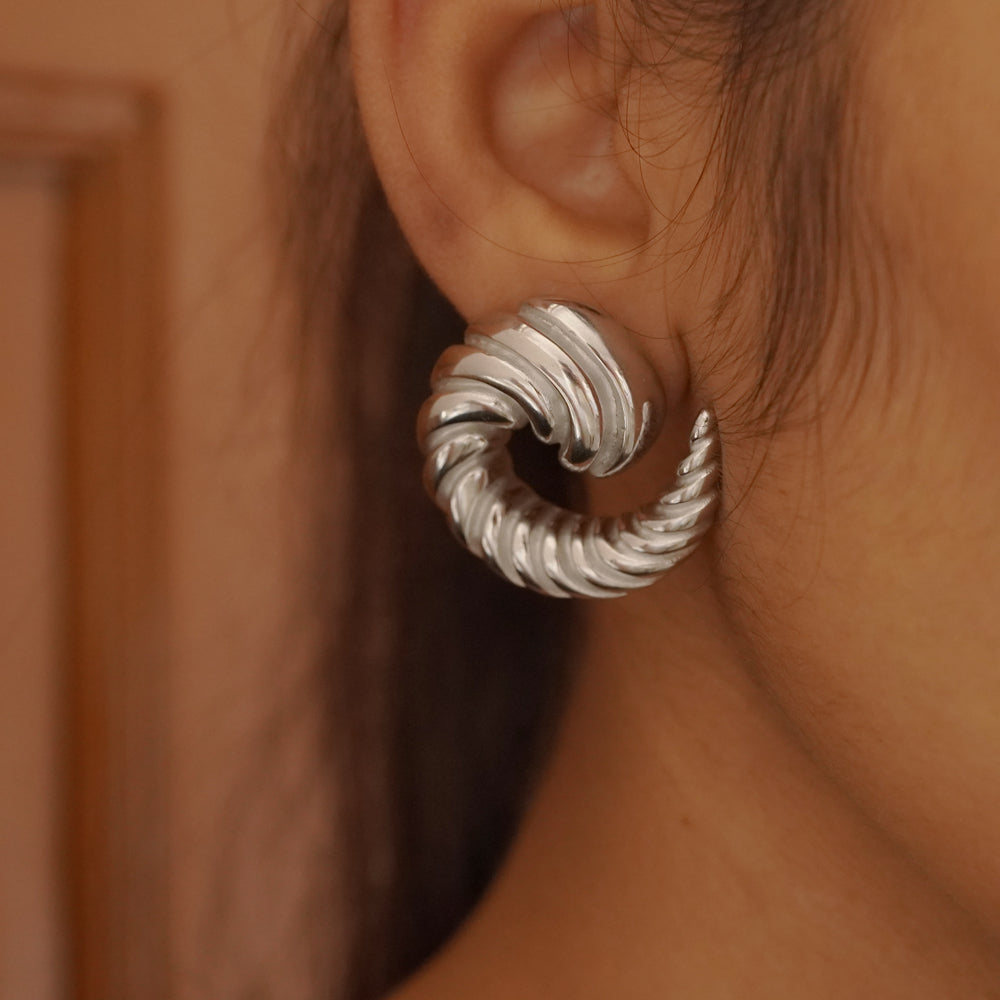 Spiral earrings silver plated _D275