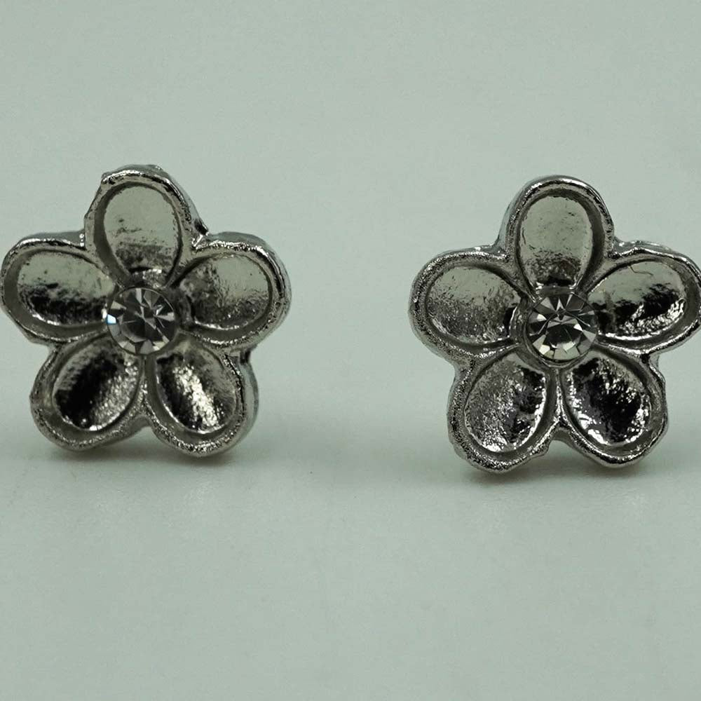 silver flower studs