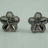 silver flower studs