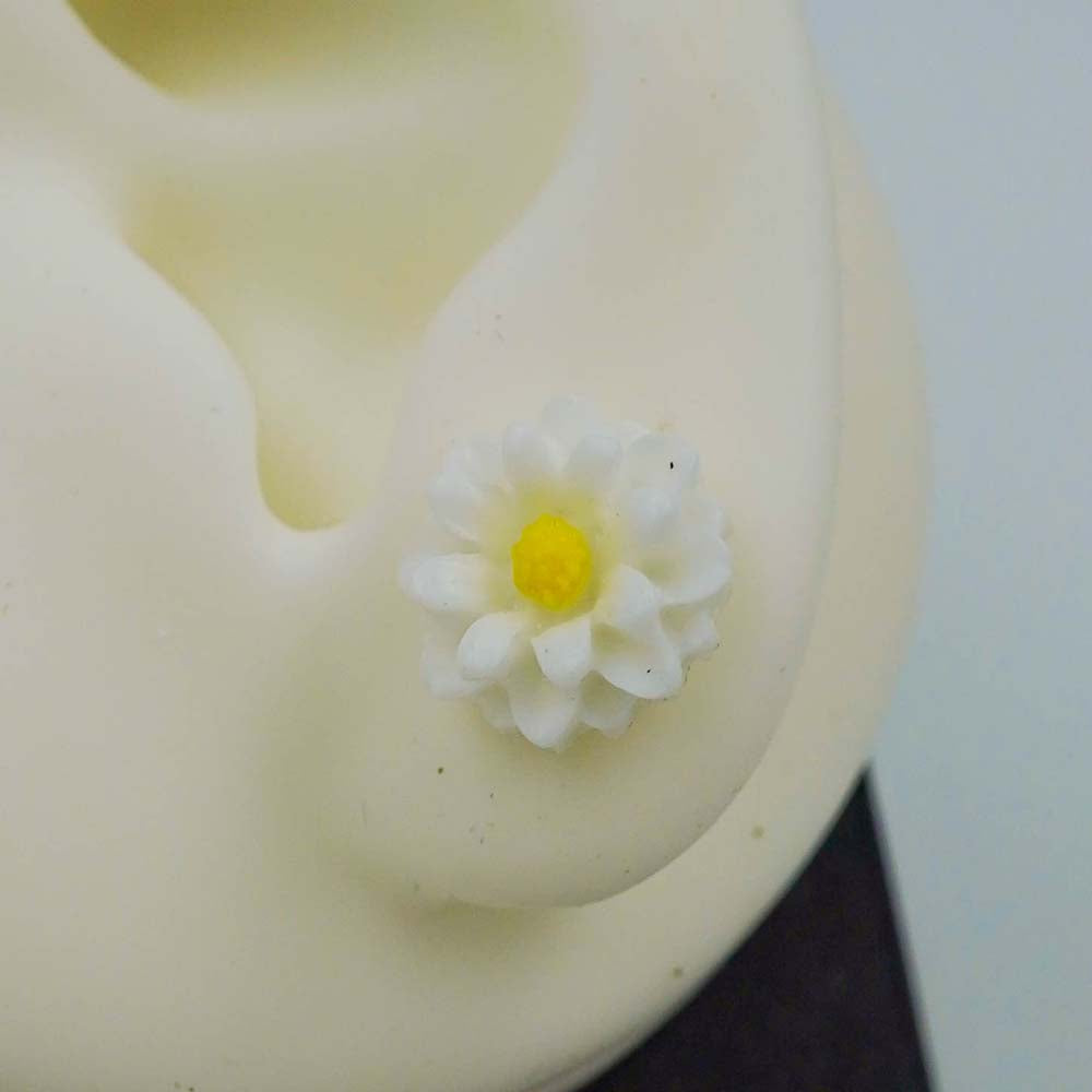white flower studs