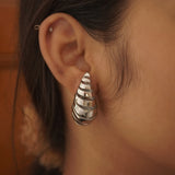 Spiral Silver Plated Teardrops