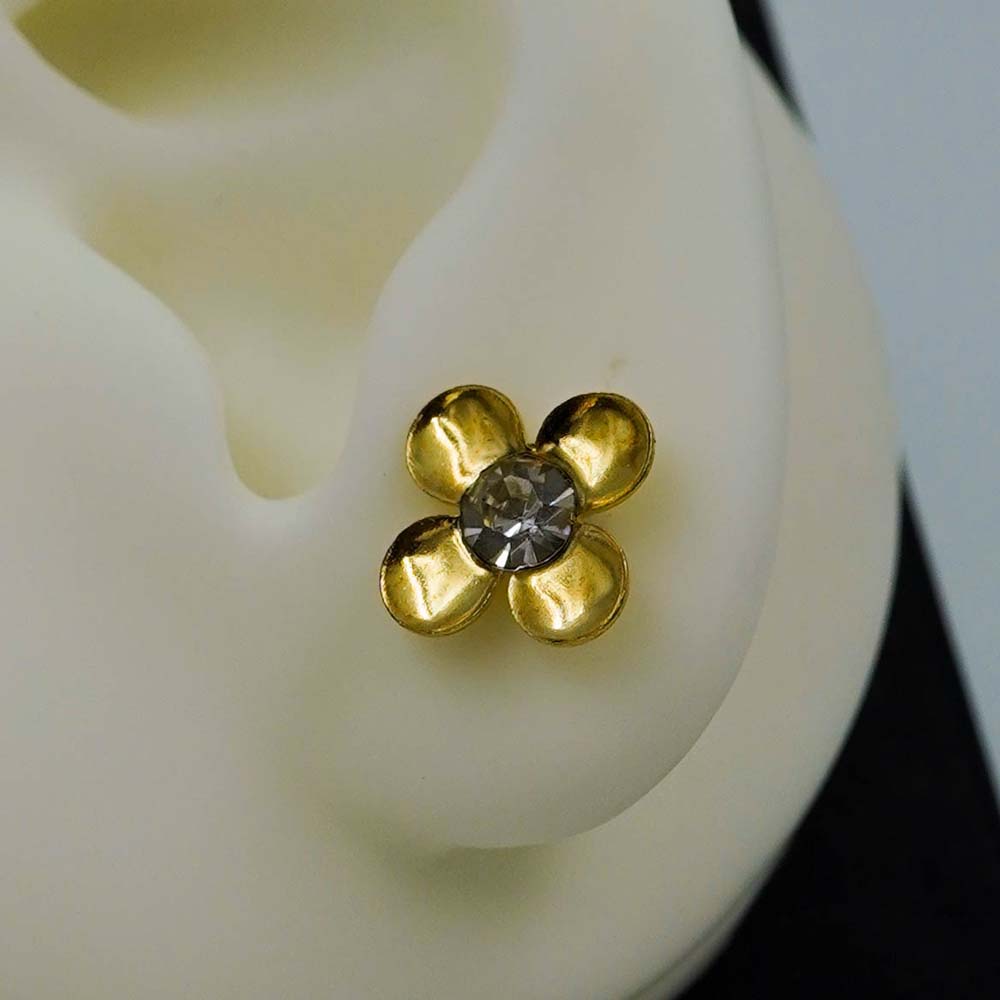 flower zircon studs