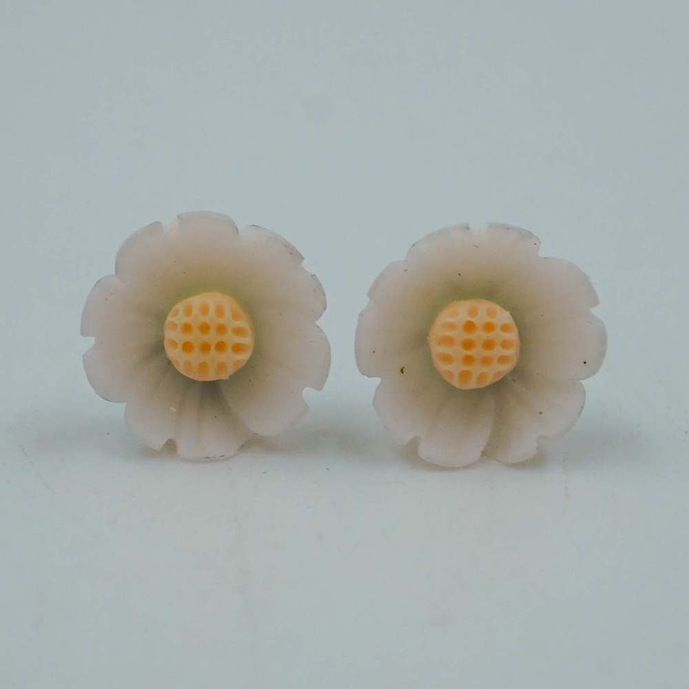 white flower studs