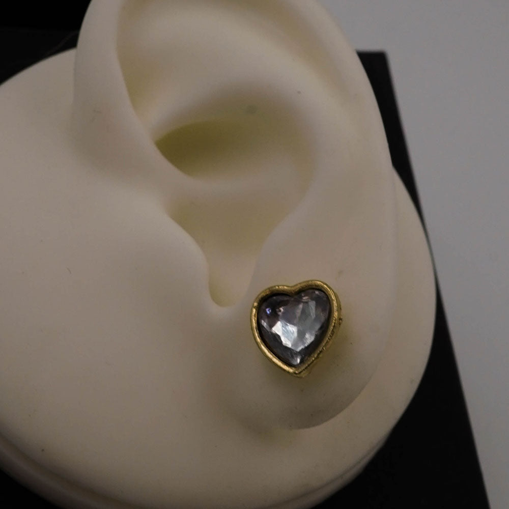 shinny heart studs D762