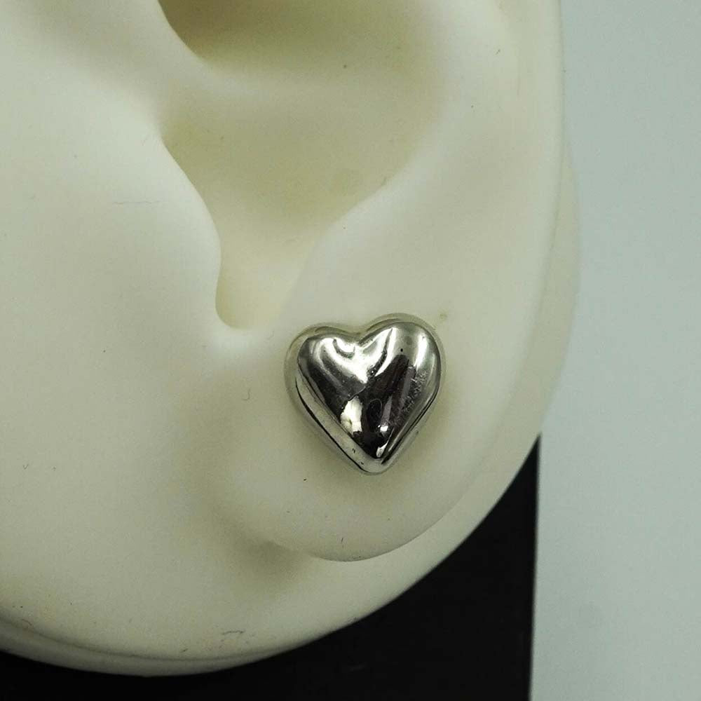 heart shaped silver studs