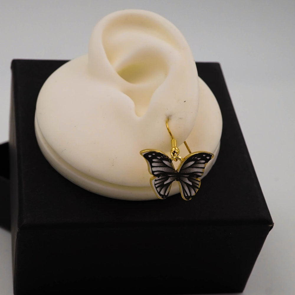 black butterfly earrings