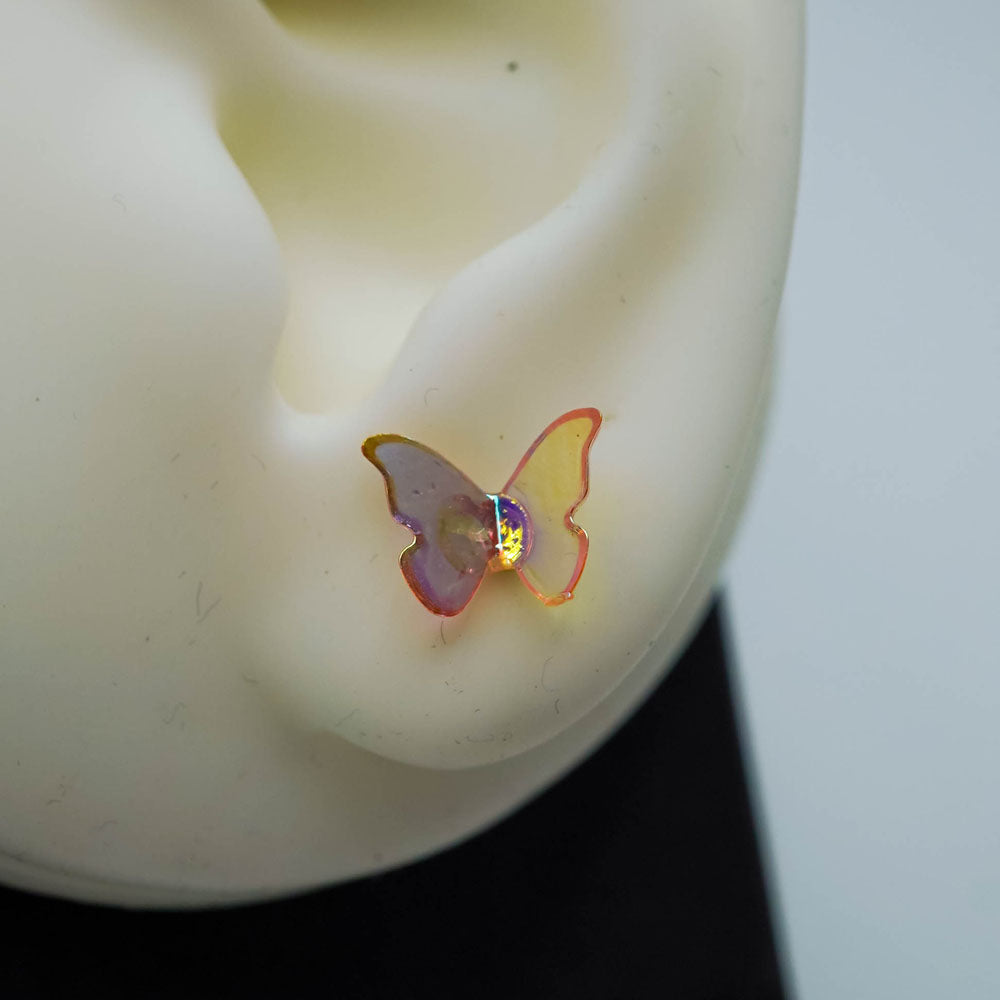 multicolor butterlfy studs