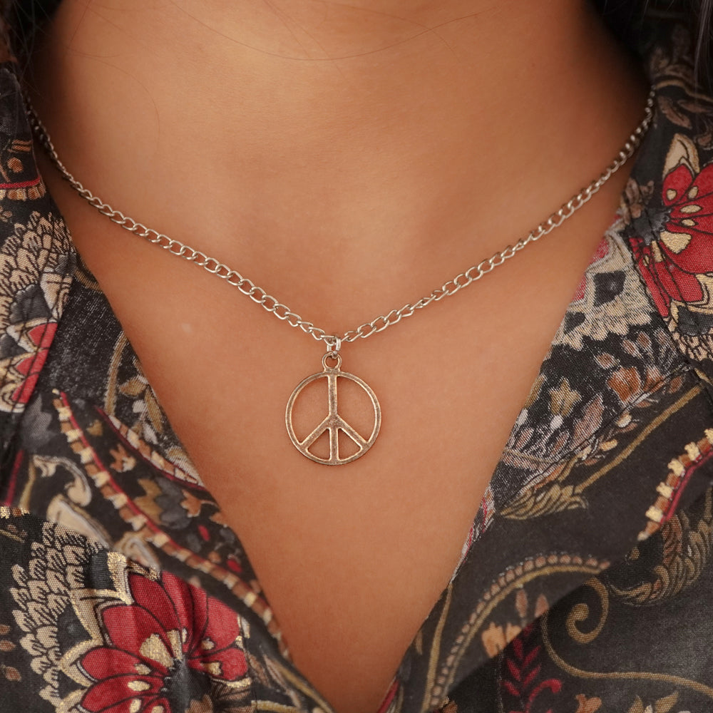 big size peace pendant