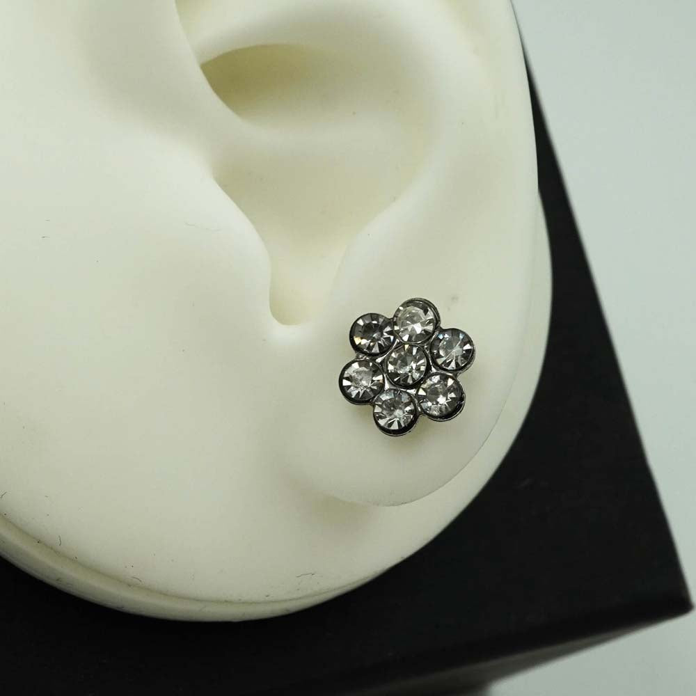daisy silver studs