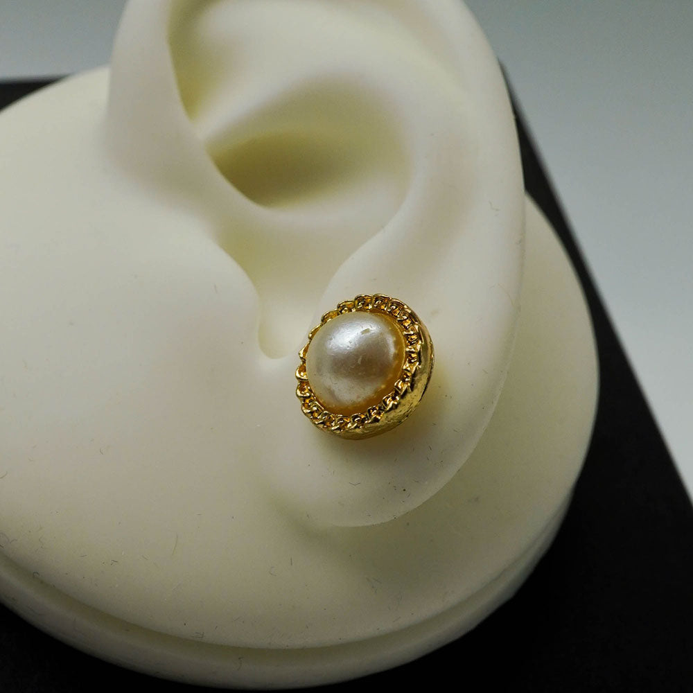 golden pearl studs