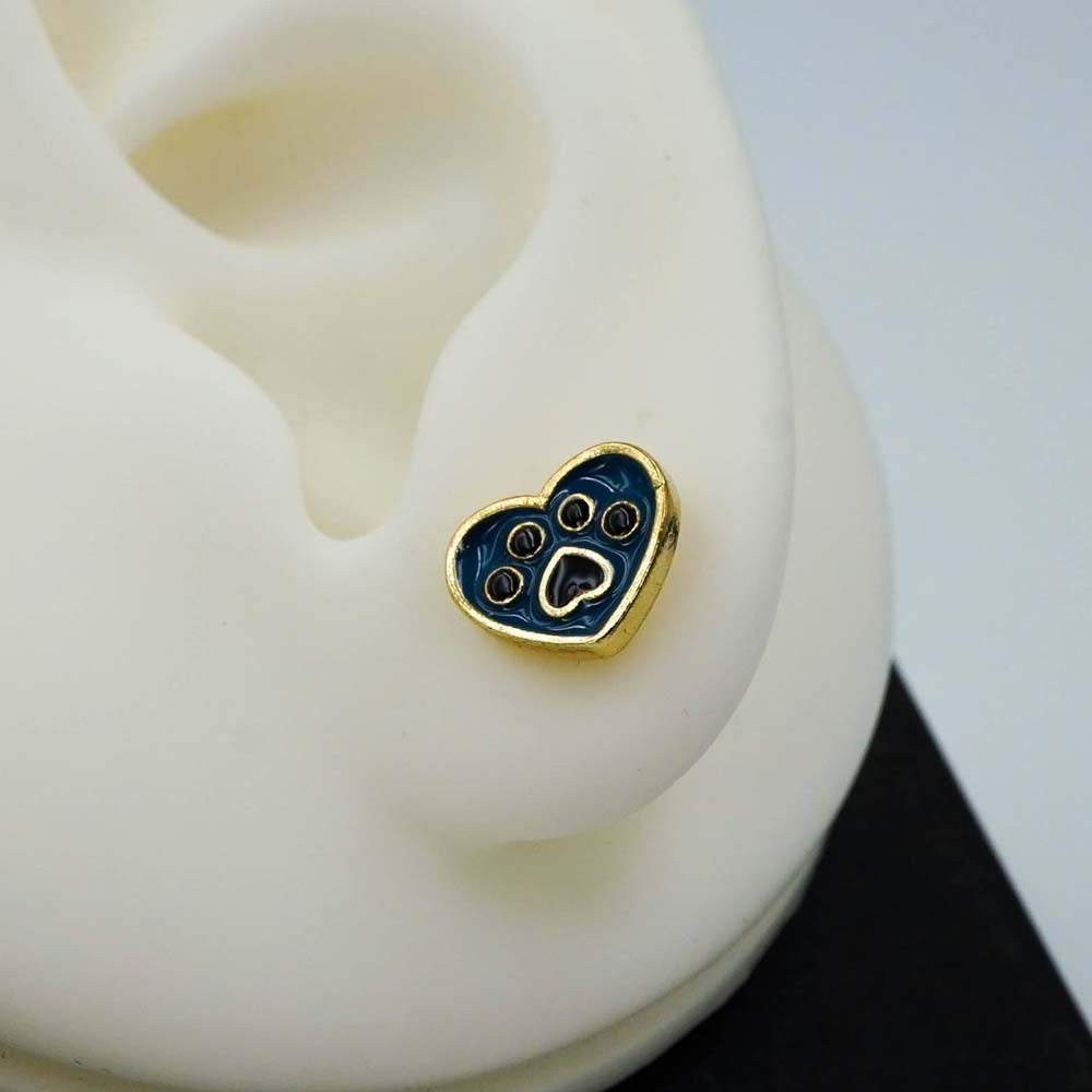 paw heart studs