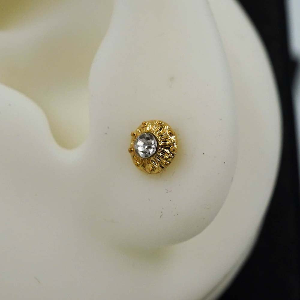 gold rounded studs