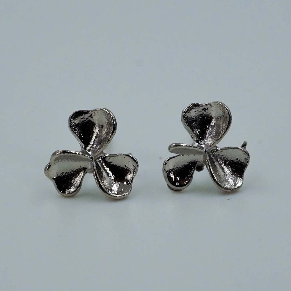 silver flower studs