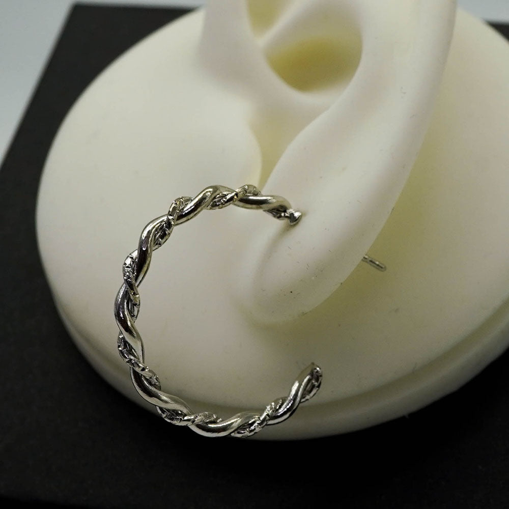 silver twisted hoops