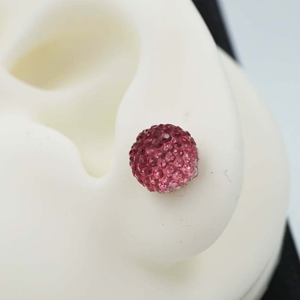 red puff studs