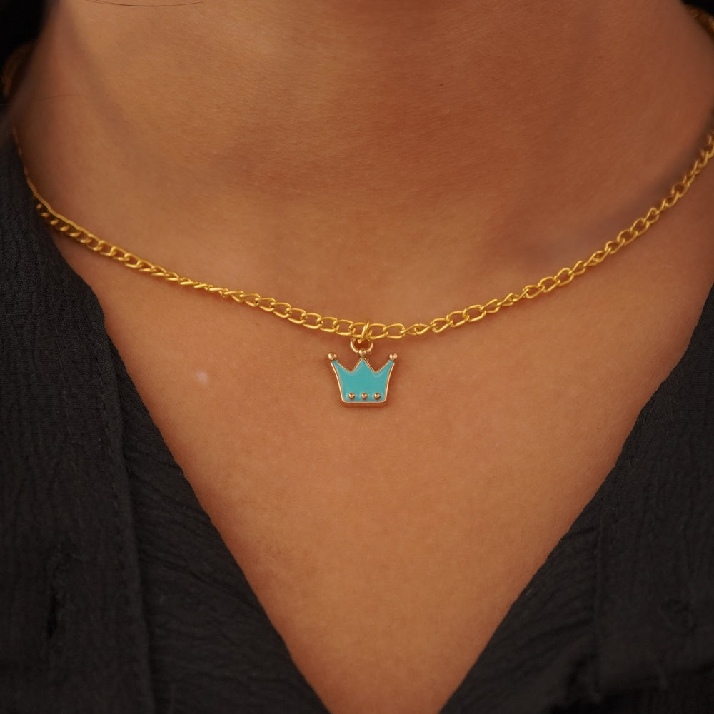 blue crown pendant