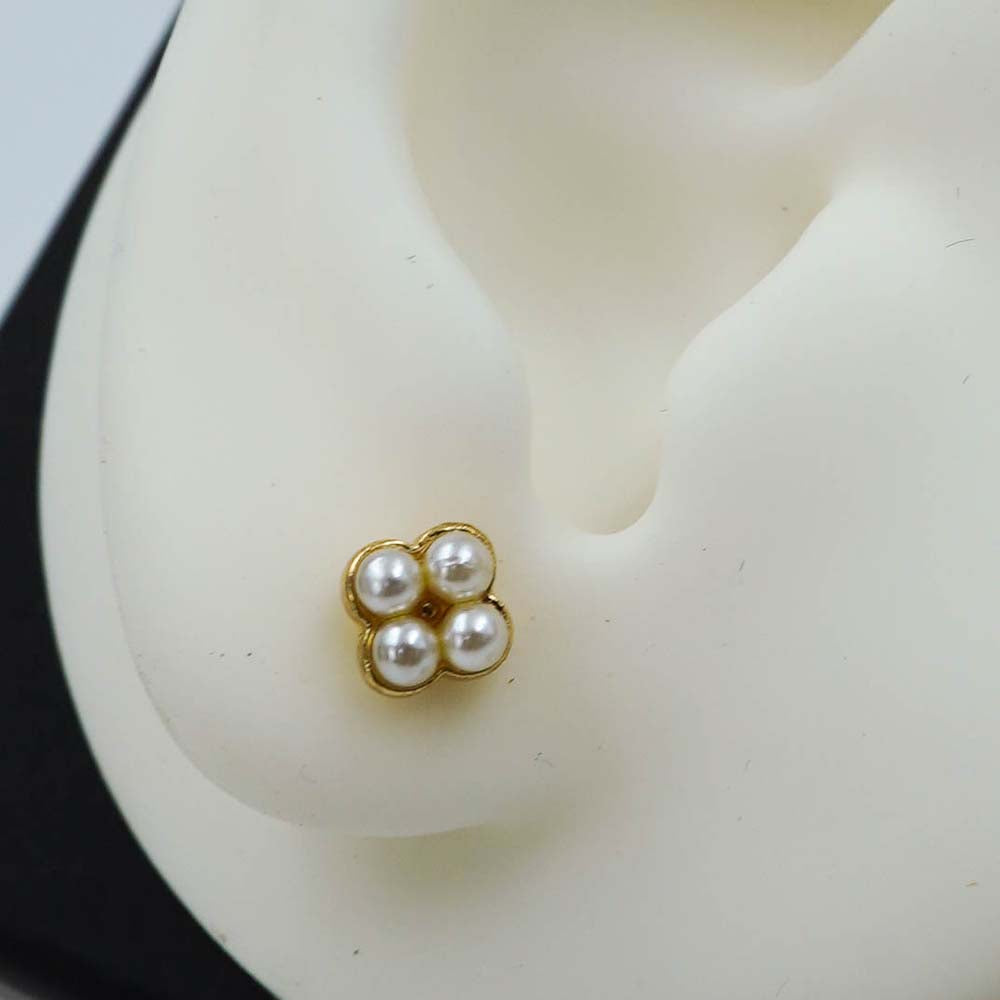 square pearl studs