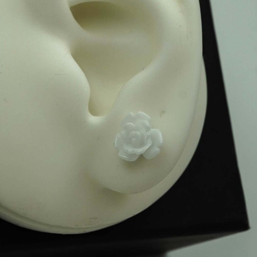 white flower studs