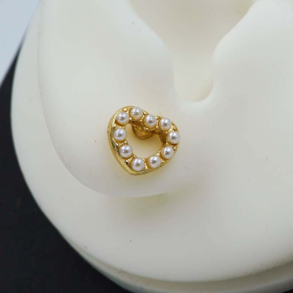 hollow heart studs