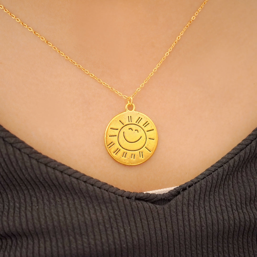 sunshine pendant both sides engraved