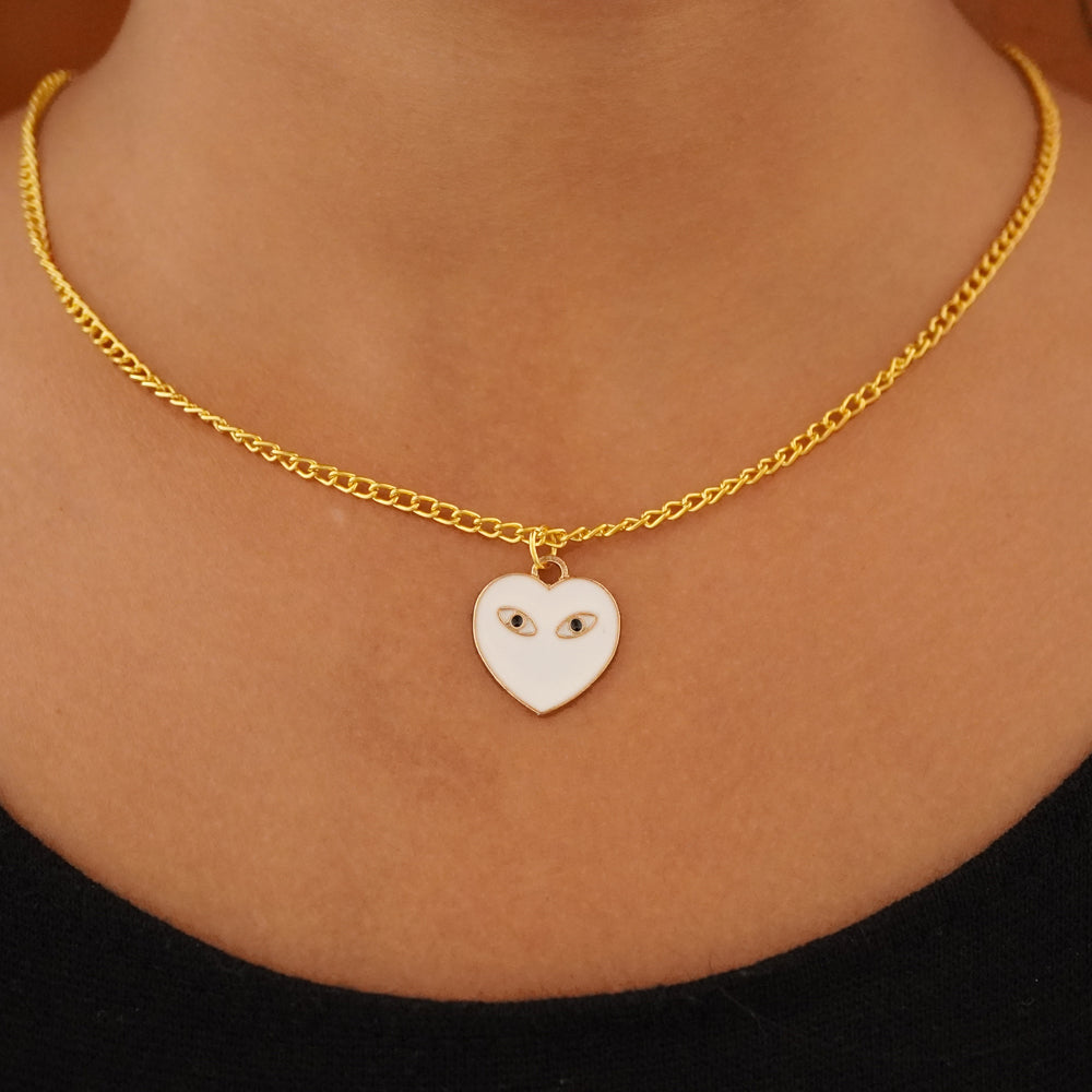 white heart pendant