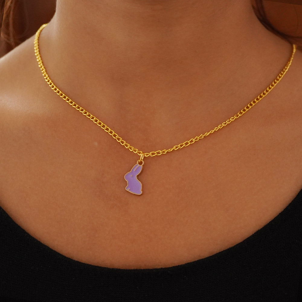 purple rabbit pendant