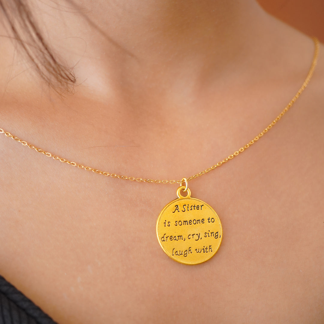 sister love pendent both side engraved