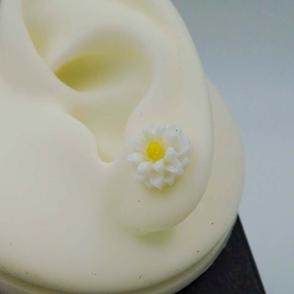 white flower studs