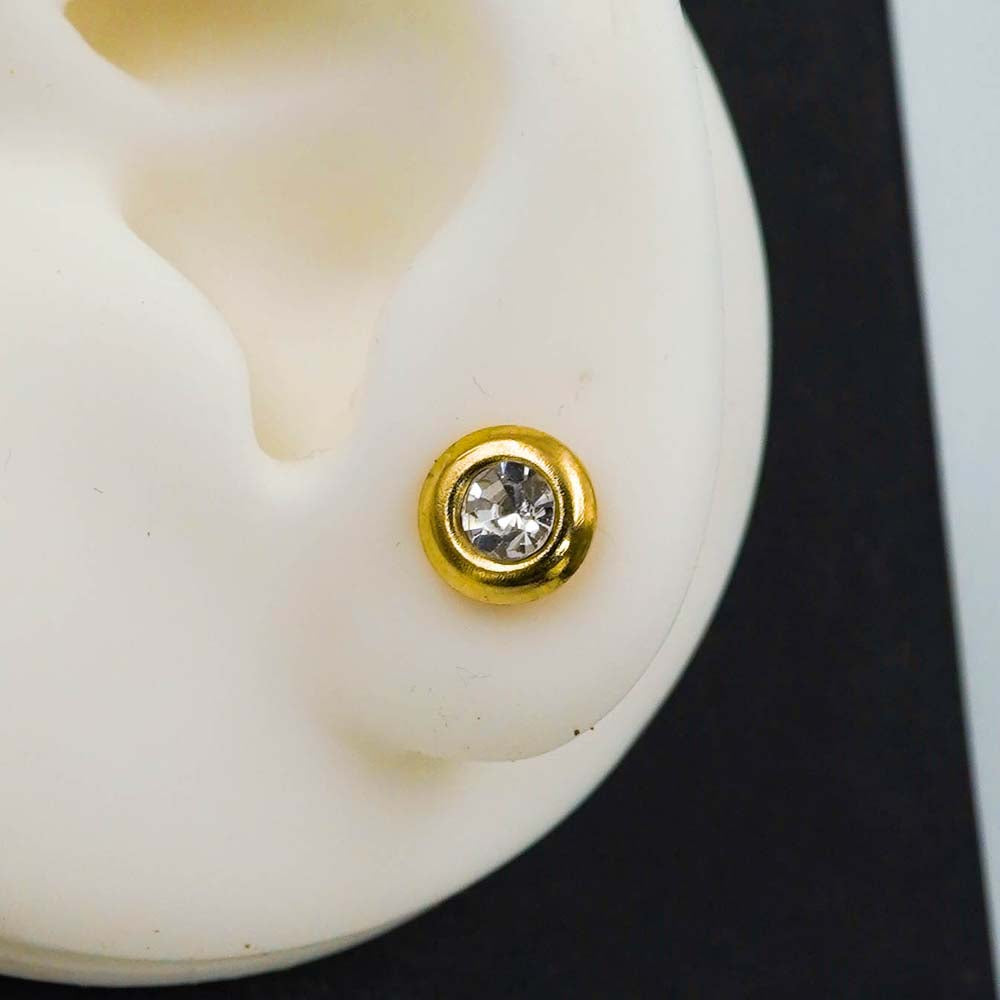 rounded zircon studs
