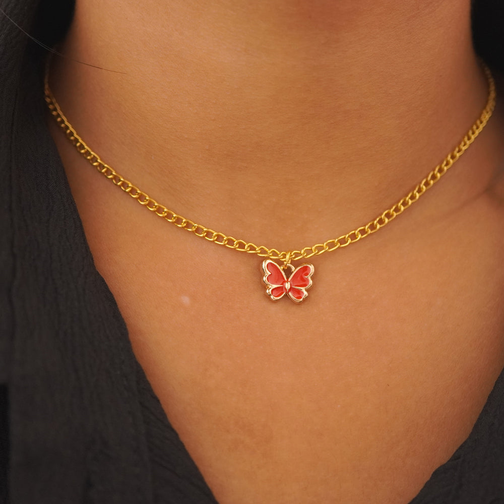 red butterfly  pendant