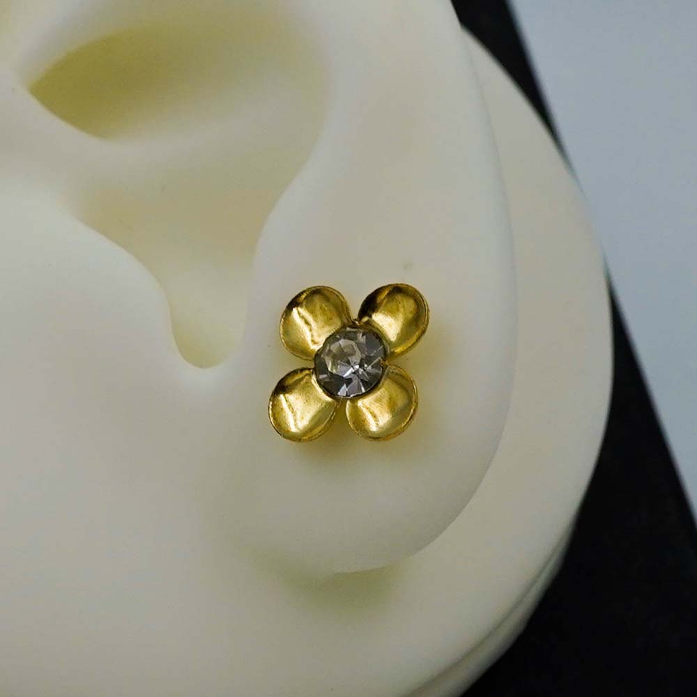 flower zircon studs