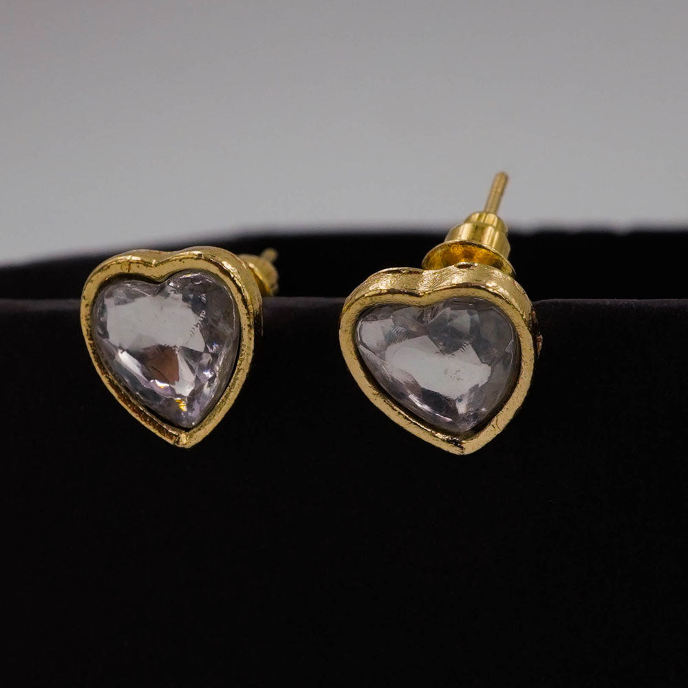 shinny heart studs D762