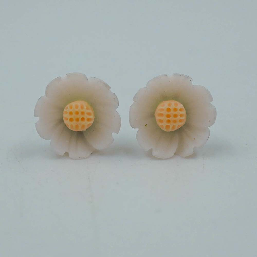 white flower studs