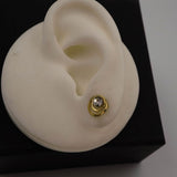 Rounded zircon studded studs d766