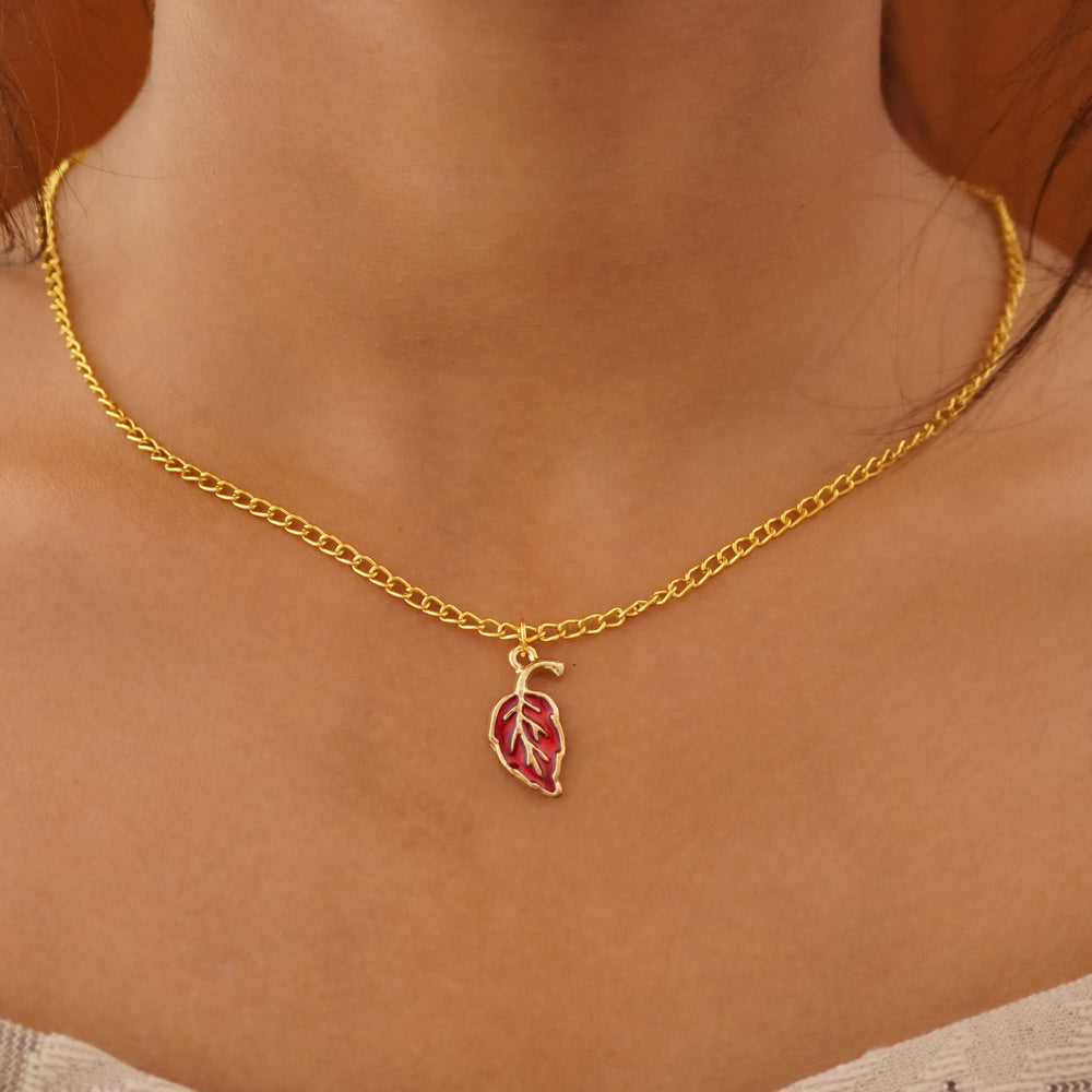 red leaf pendant