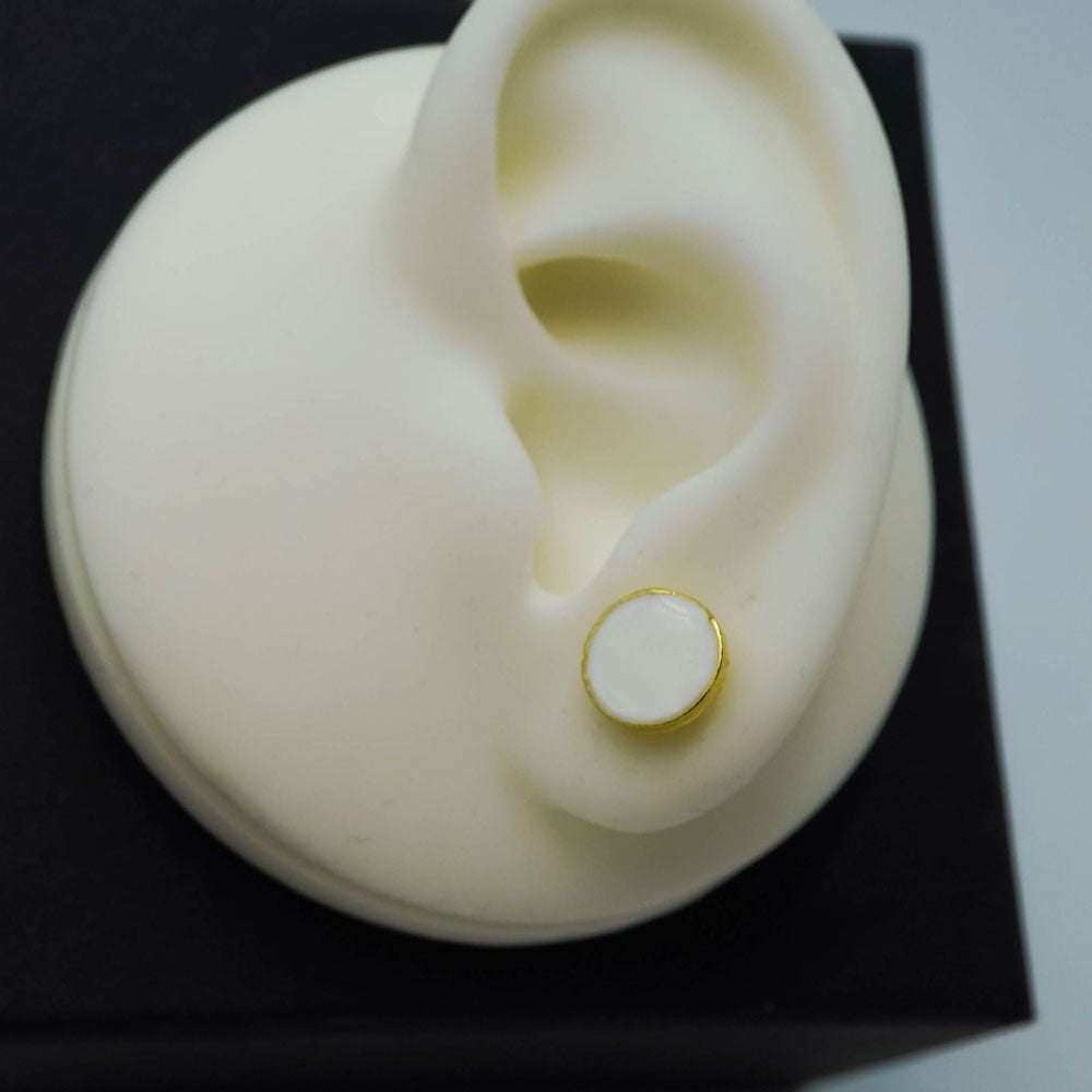 sea white circle studs