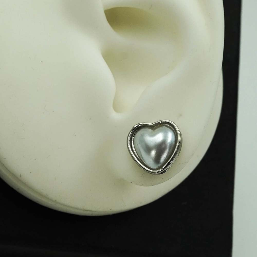 heart shaped silver studs
