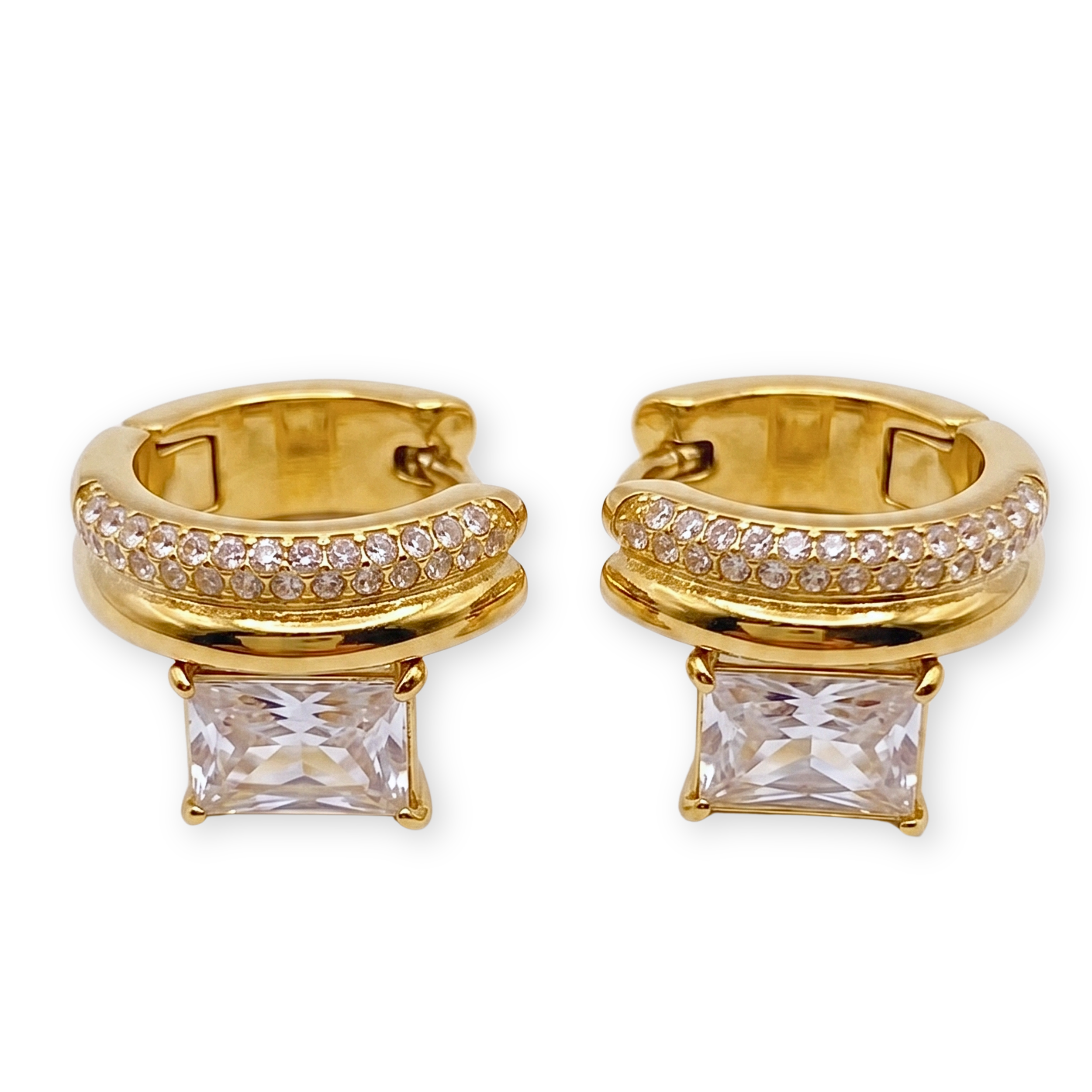 Emery Radiant-Cut Huggie Earrings