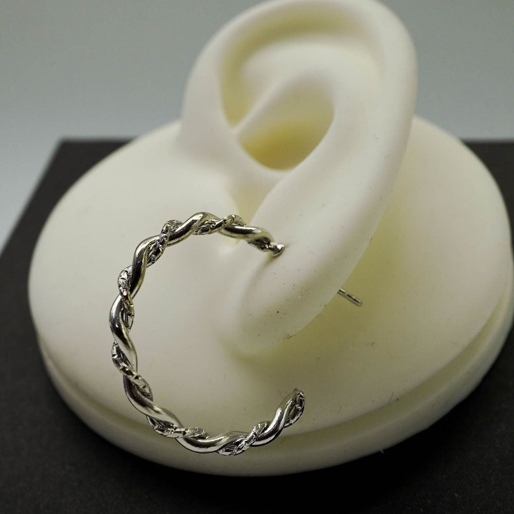 silver twisted hoops