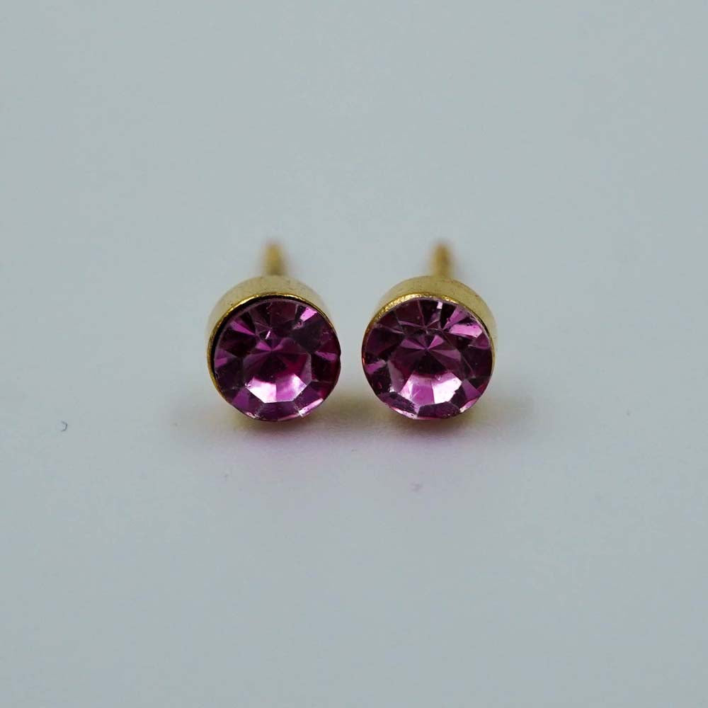 pink zircon studs