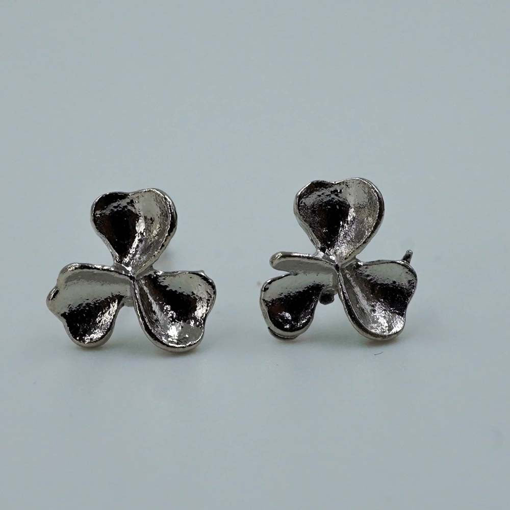 silver flower studs